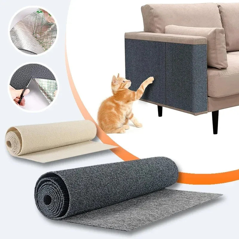 Trimmable Cat Scratcher Sofa Protector Cats Scratcher Pad Board Protection Self-adhesive Carpet DIY Cat Scratch Mat